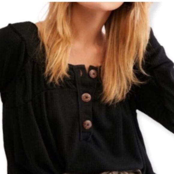 WE THE FREE Must Have Henley Waffle Knit Top - Picture 2 of 9